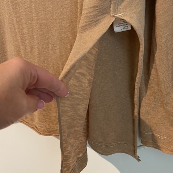 FREE PEOPLE WE THE FREE BATWING SLEEVE TEE TAN SIZE SMALL - Picture 6 of 10